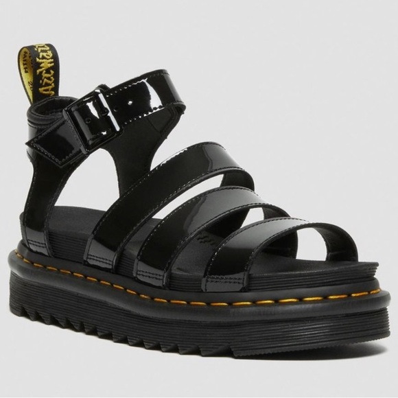 DR MARTENS AIR WAIR BLAIRE PATENT LEATHER STRAP SANDALS Size 9 NWT - Picture 6 of 16
